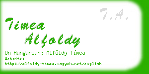 timea alfoldy business card